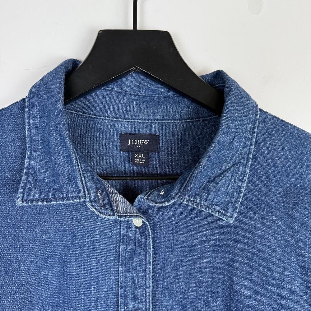 J.Crew Womens Denim Shirt Button Up Blue Signature Fit Cotton - 2XL XXL - Picture 3 of 9